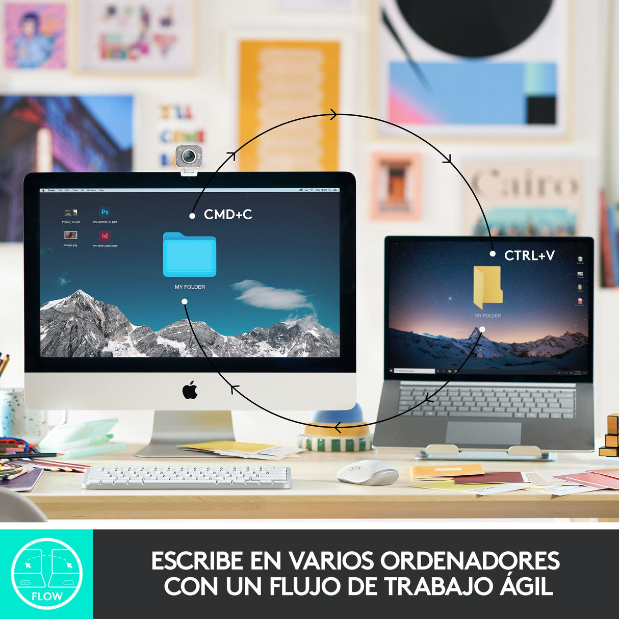 EAN 5099206098954 - Logitech 920-010491 teclado Oficina RF Wireless + Bluetooth QWERTY Español Gris imagen 11