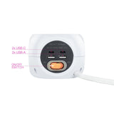 Nanocable Base De 3 Enchufes Tipo F + 2x Usb-A Y 2x Usb-C Con Interruptor - Cable De 1.40m