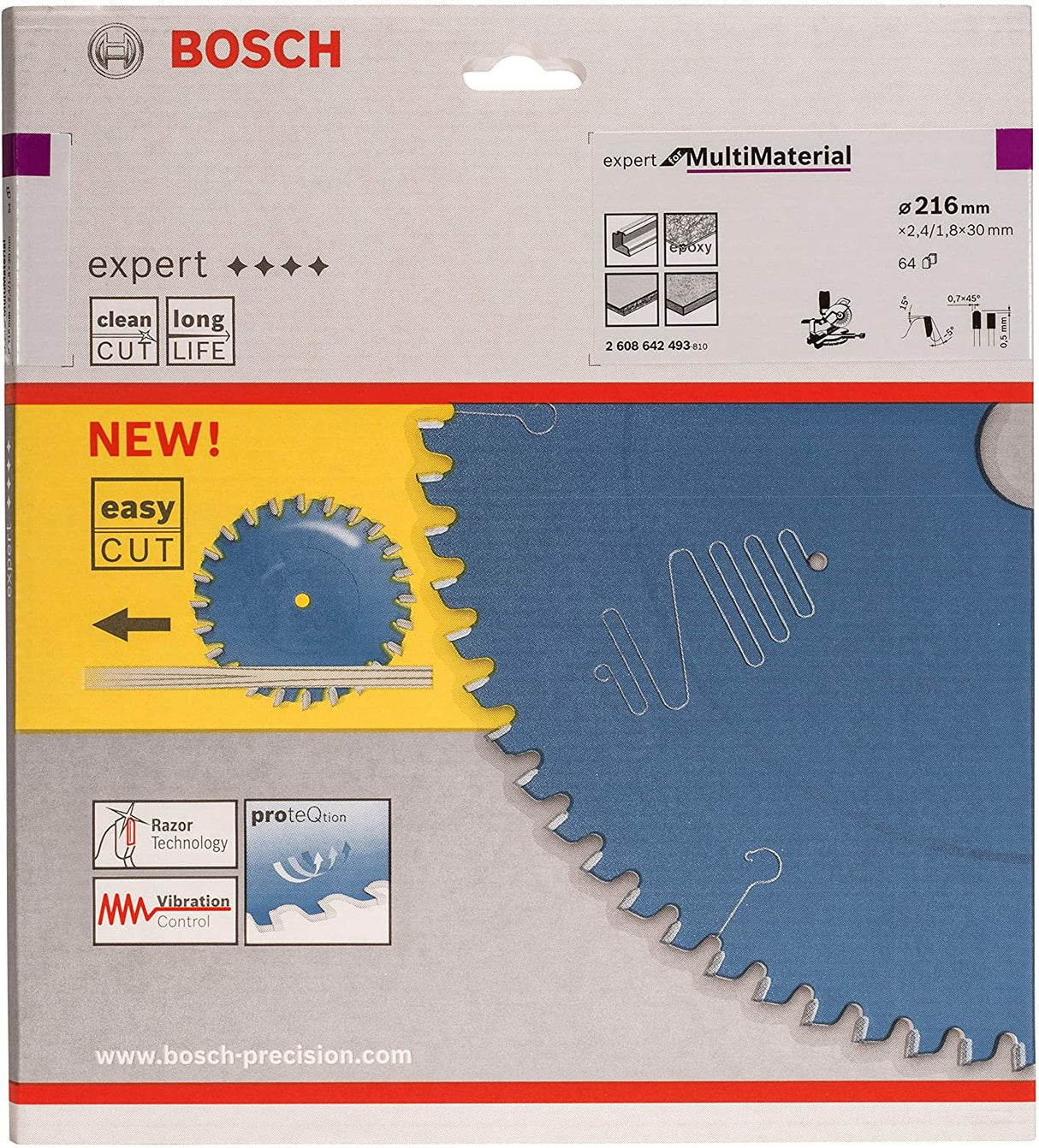 EAN 3165140648189 - Bosch ‎2608642493 hoja de sierra circular 21,6 cm 1 pieza(s) imagen 2