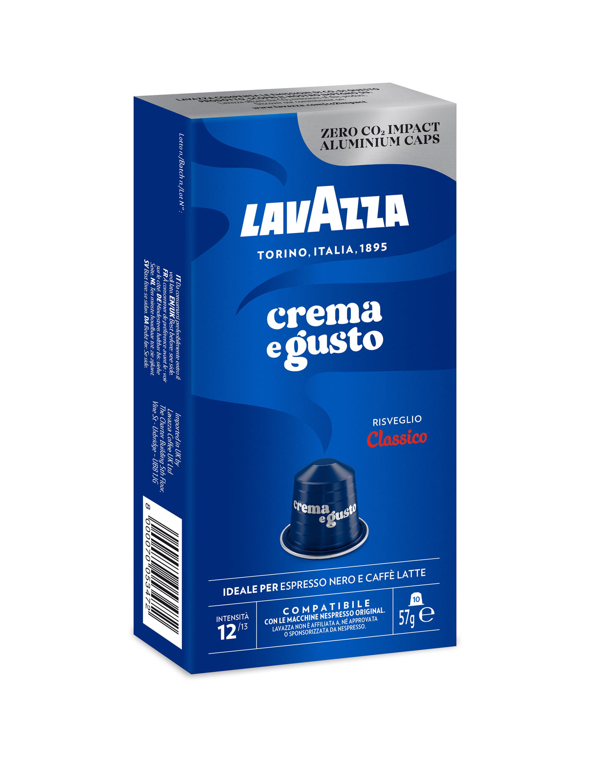 Cápsula Lavazza Crema E Gusto Clásico Para Cafeteras Nespresso Caja De 10