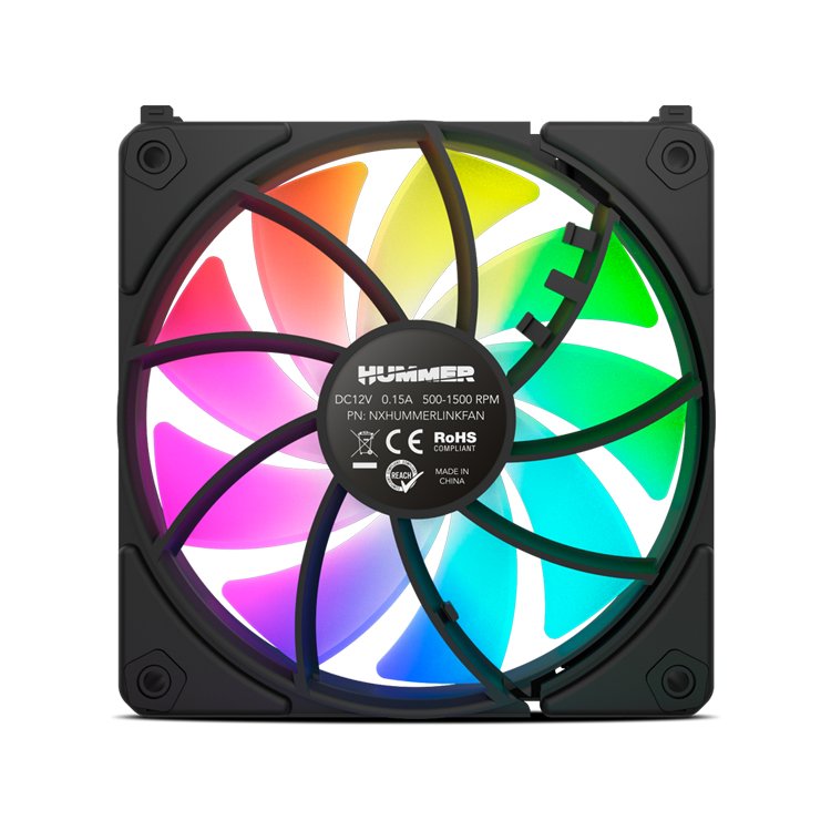 Ventilador Caja Nox Hummer Easylink Argb Fans Kit Negros