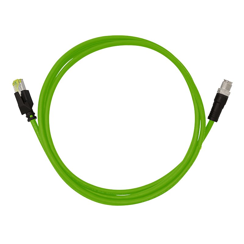 M12 Cat6a Industrial Patch Cable, Pur, M12 X-Coded To Rj45, 0,25 M