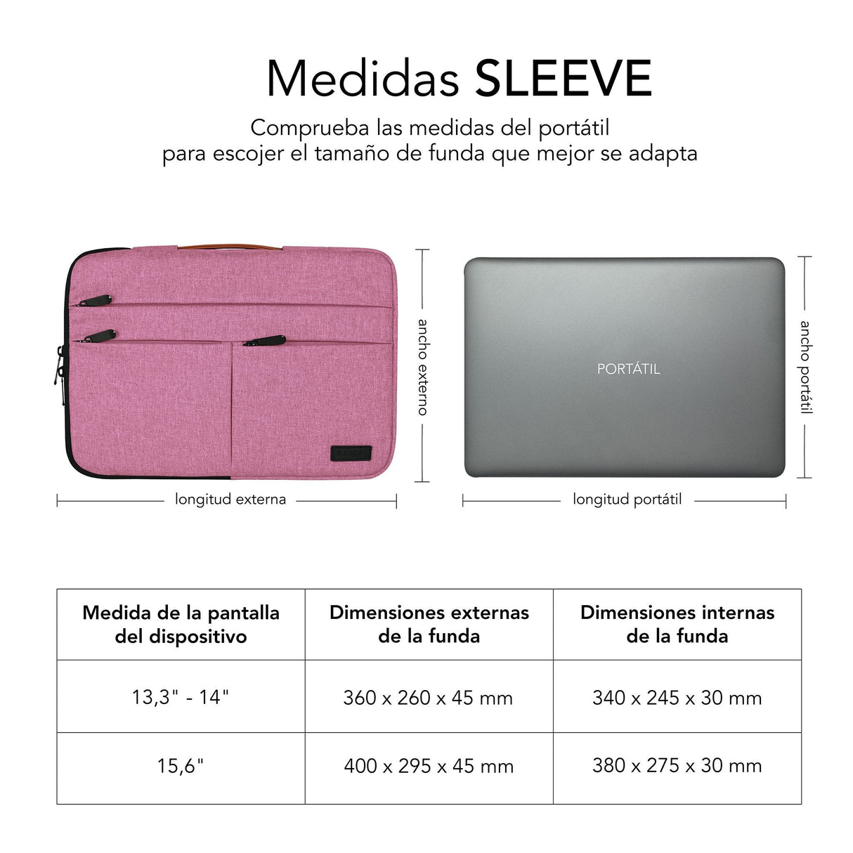 Funda Subblim Air Padding 360 Sleeve Para Portátiles Hasta 15.6' Rosa