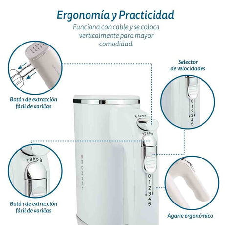 EAN 8426156012865 - Grunkel AM-25G batidora Batidora de mano 250 W Blanco imagen 8