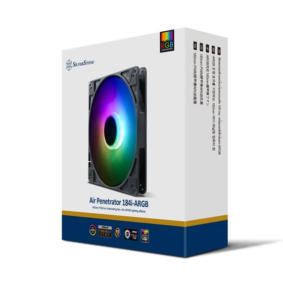 Silverstone Air Penetrator 184i Argb, Ventilador 180mm Y Alto Rendimiento Iluminación Argb Sst-Ap184i-Argb