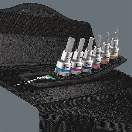 Wera 05003996001 Juego De Enchufes, Llave De Tubo Negro, Juego De Enchufes, 1/2", Métrico, 6 Cabezal(Es), 4,5,6,8,10 Mm