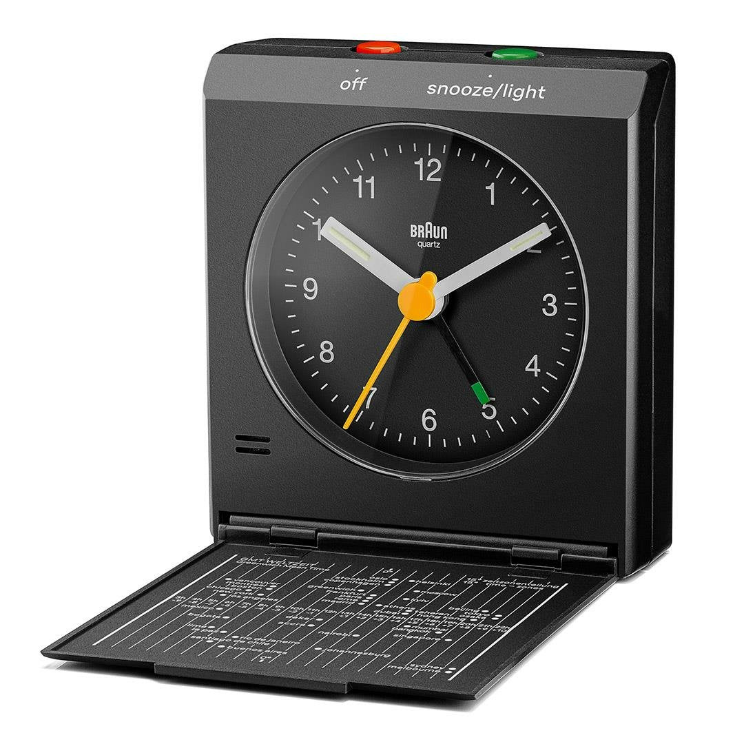 Reloj Despertador Plegable Braun Bc 05 B Cuarzo Negro