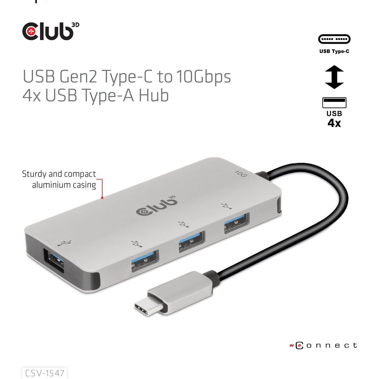 EAN 8719214472375 - CLUB3D CSV-1547 hub de interfaz USB 3.2 Gen 2 (3.1 Gen 2) Type-C 10000 Mbit/s Negro, Plata imagen 7