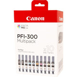 Canon Pfi-300 Cartucho De Tinta 10 Pieza(S) Original Negro, Azul, Cian, Gris, Magenta, Foto Negro, Foto Magenta, Rojo, Amarillo