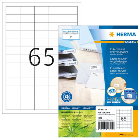 EAN 4008705107259 - HERMA 10725 etiqueta de impresora Blanco Etiqueta para impresora autoadhesiva imagen 1