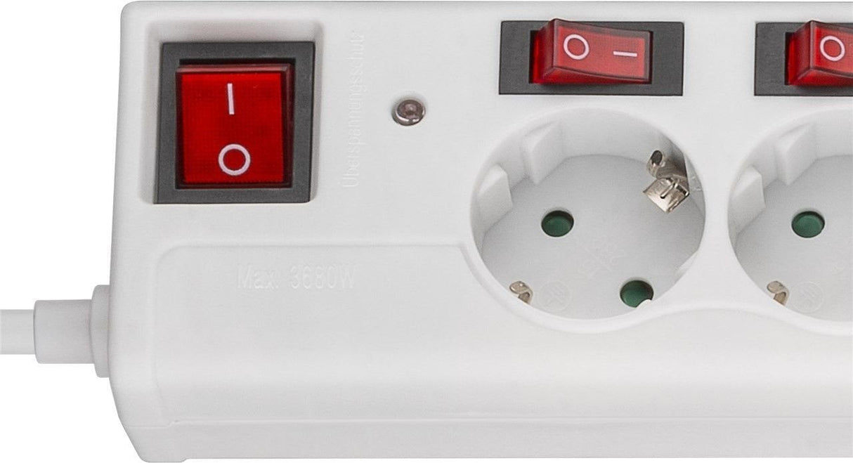 Goobay Regleta Con 6 Tomas Con Interruptores 1m Blanco