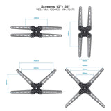 Soporte Pared Pantallas 13-55" Gira/Incli Negro