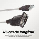 EAN 0766623205146 - Manhattan 205146 cable de serie Negro, Transparente 0,45 m USB tipo A D-Sub (DB-9) imagen 6