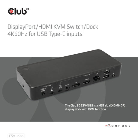 EAN 8719214472870 - CLUB3D CSV-1585 interruptor KVM Negro imagen 2