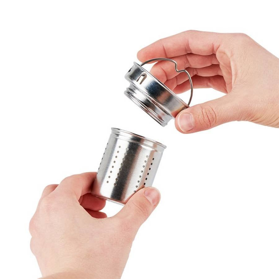 Emsa Tea Mug 420 Ml Transparente, Termo Azul/Transparente, Transparente, Vidrio, Silicona, Acero Inoxidable, China, 420 Ml, 82 Mm