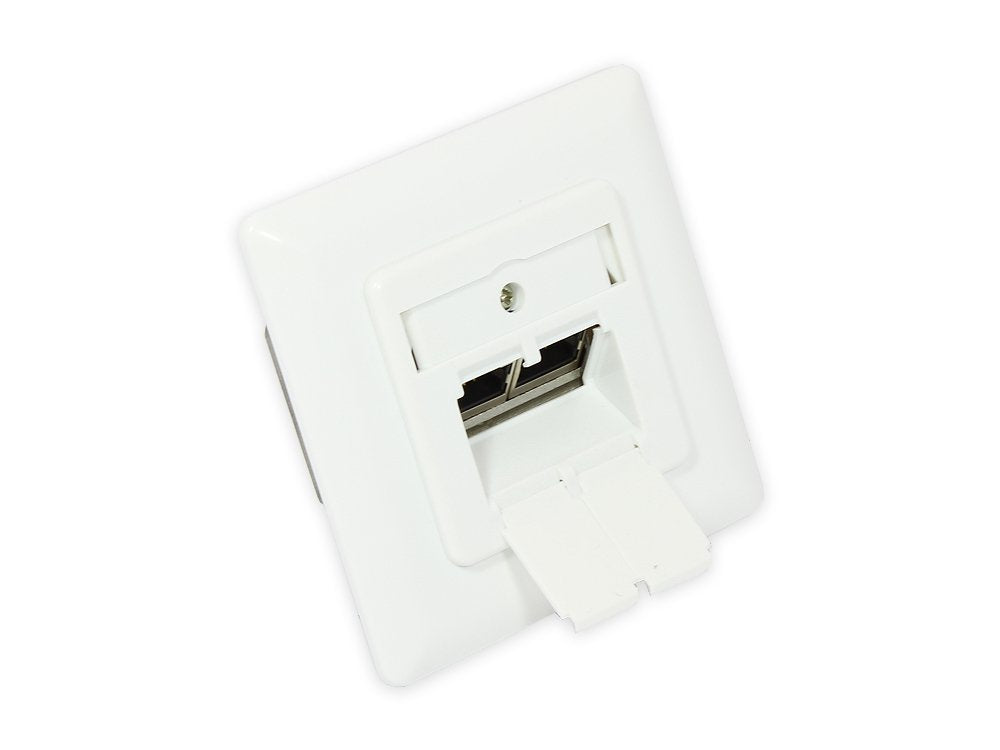 Netzwerkdose Cat. 6a, 2xrj45, Geschirmt, Up, Designfähig, Vertikale Cablezuführung, Signalweiss Ral9003, Good Connections®