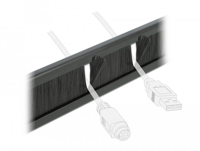 Delock Cepillo De Gestión De Cables Sin Herramienta 1u Negro De 10