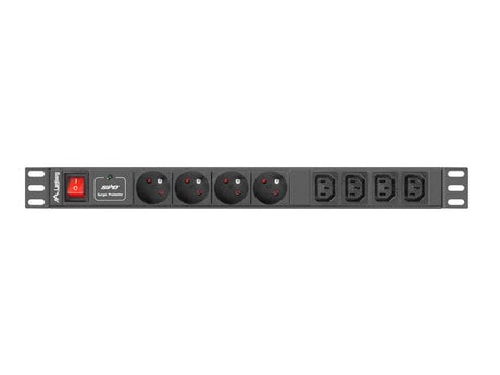 EAN 5901969414431 - Lanberg PDU-04E04I-0200-BK unidad de distribución de energía (PDU) 4 salidas AC 1U Negro imagen 2