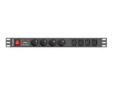 EAN 5901969414431 - Lanberg PDU-04E04I-0200-BK unidad de distribución de energía (PDU) 4 salidas AC 1U Negro imagen 2