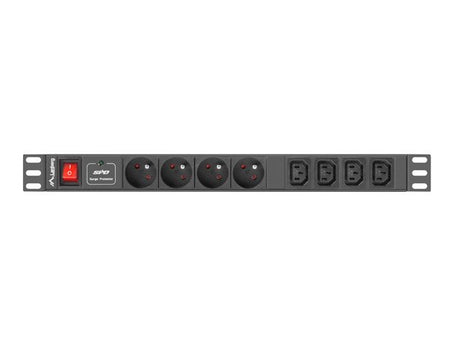 EAN 5901969414431 - Lanberg PDU-04E04I-0200-BK unidad de distribución de energía (PDU) 4 salidas AC 1U Negro imagen 2