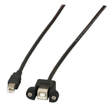 Usb2.0 Verlängerung B-B,St.-Einbaubuchse,0.5m,Sw,Classic