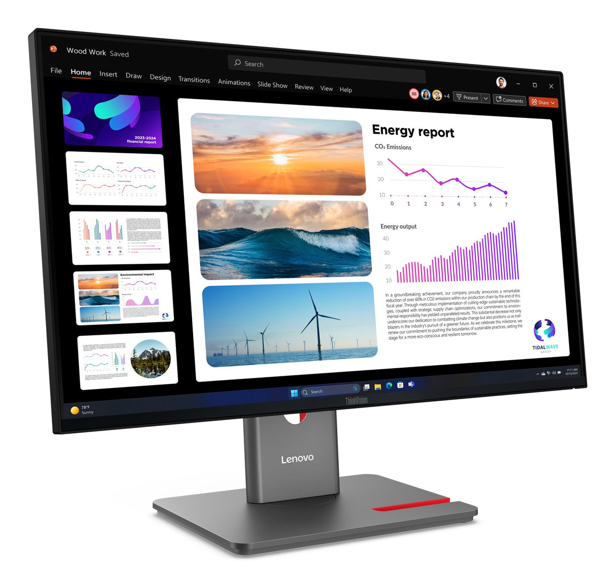 EAN 198156604378 - Lenovo ThinkVision P24Q-40 pantalla para PC 60,5 cm (23.8") 2560 x 1440 Pixeles Quad HD LCD Negro imagen 4