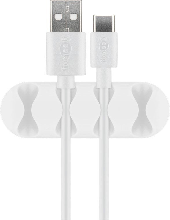 Juego De 2 Piezas Para Organizar Y Sujetar Cables, Extraíble, Gestión De Cables 4 Ranuras, Blanco, Blister