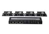4-Port 4k Hdmi Cat 6 Splitter  With 4 Receivers Kit, With