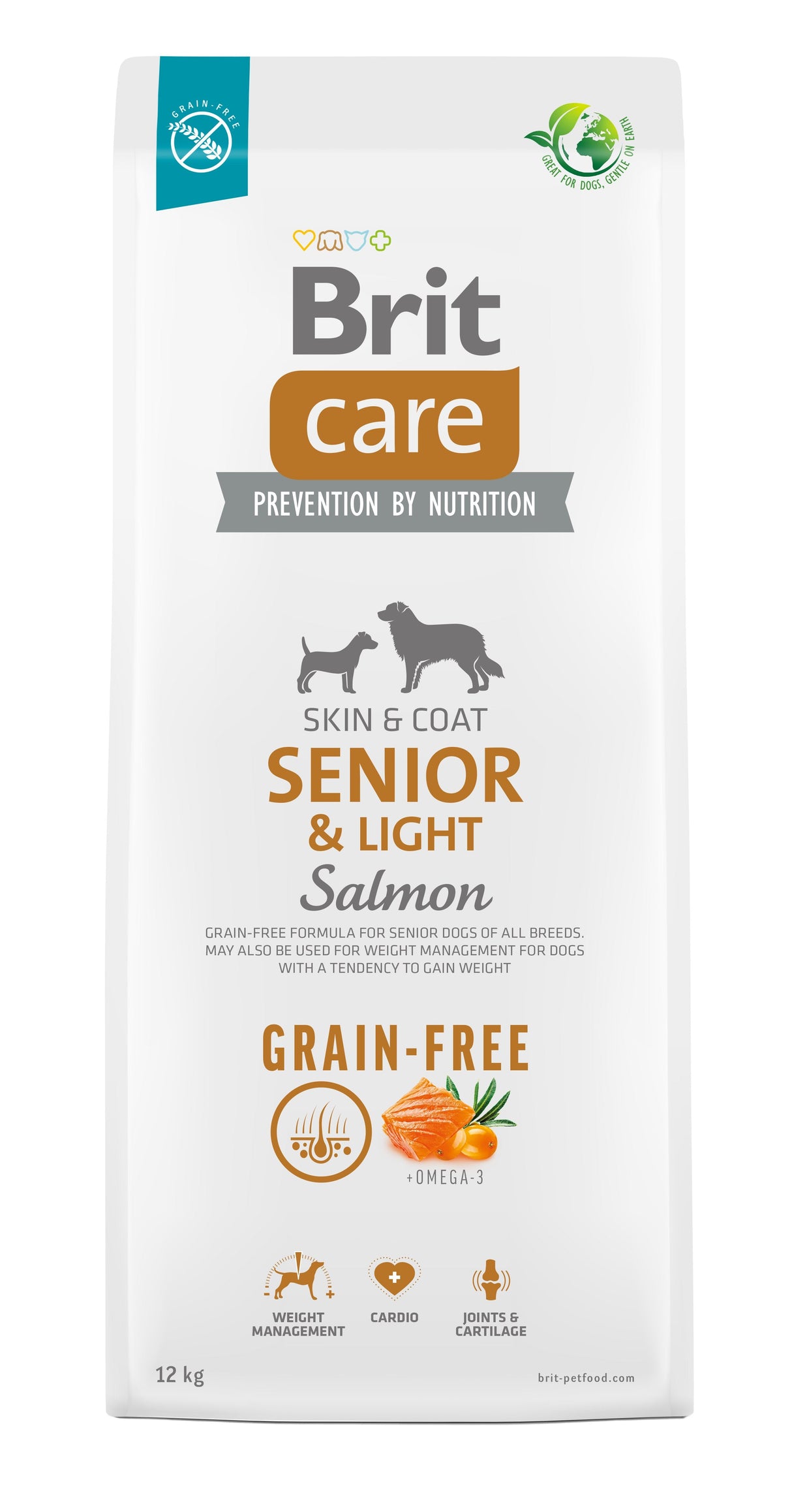 Pienso Para Perros Mayores De 7 Años Brit Care Dog Grain-Free Senior&Light Salmon 12kg