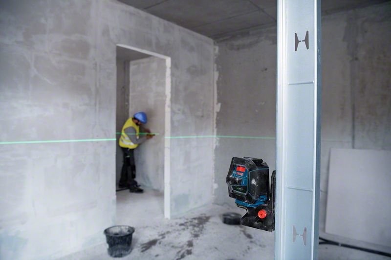 Bosch Professional Láser Combinado Gcl 2-50 G Professional Solo, Láser De Líneas Cruzadas Azul/Negro, Líneas Láser Verdes, Con Soporte Rm10 Professional 0601066m00