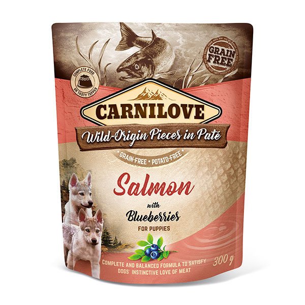 Carnilove Dog Pouch Salmon & Blueberries Puppies - Comida Húmeda Para Perros - 300g