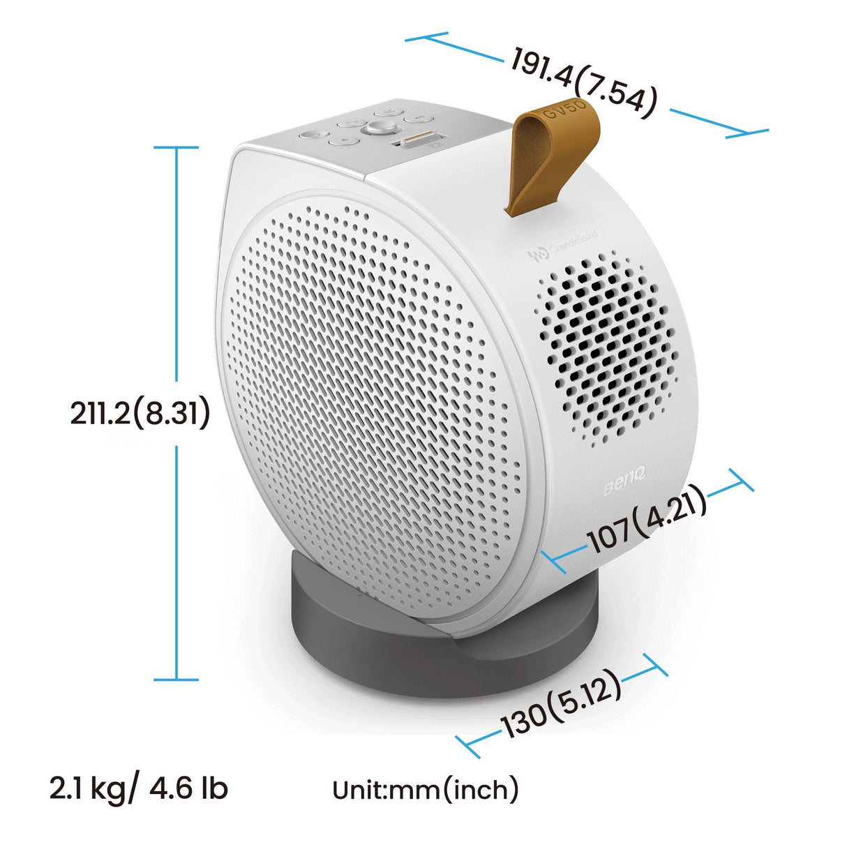 Benq Gv50 Proyector De Alcance Estándar 500 Lúmenes Ansi Dlp 1080p (1920x1080) Blanco