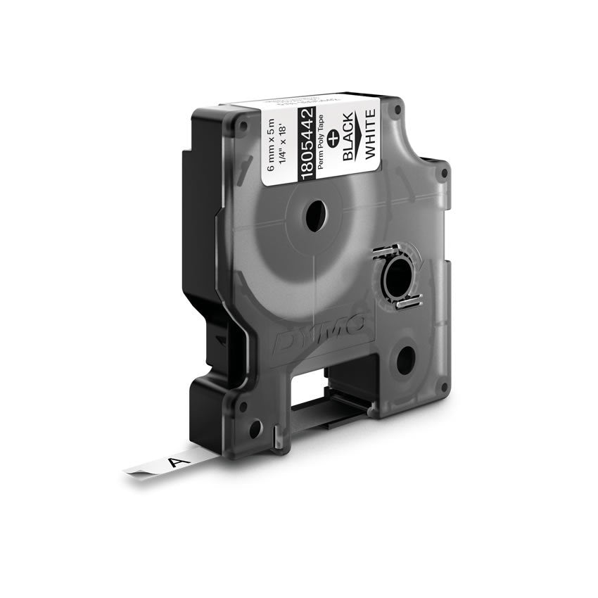 Dymo Rhino Cinta  Id1-6, Negro Sobre Blanco, 6mmx5´5m, Poliéster