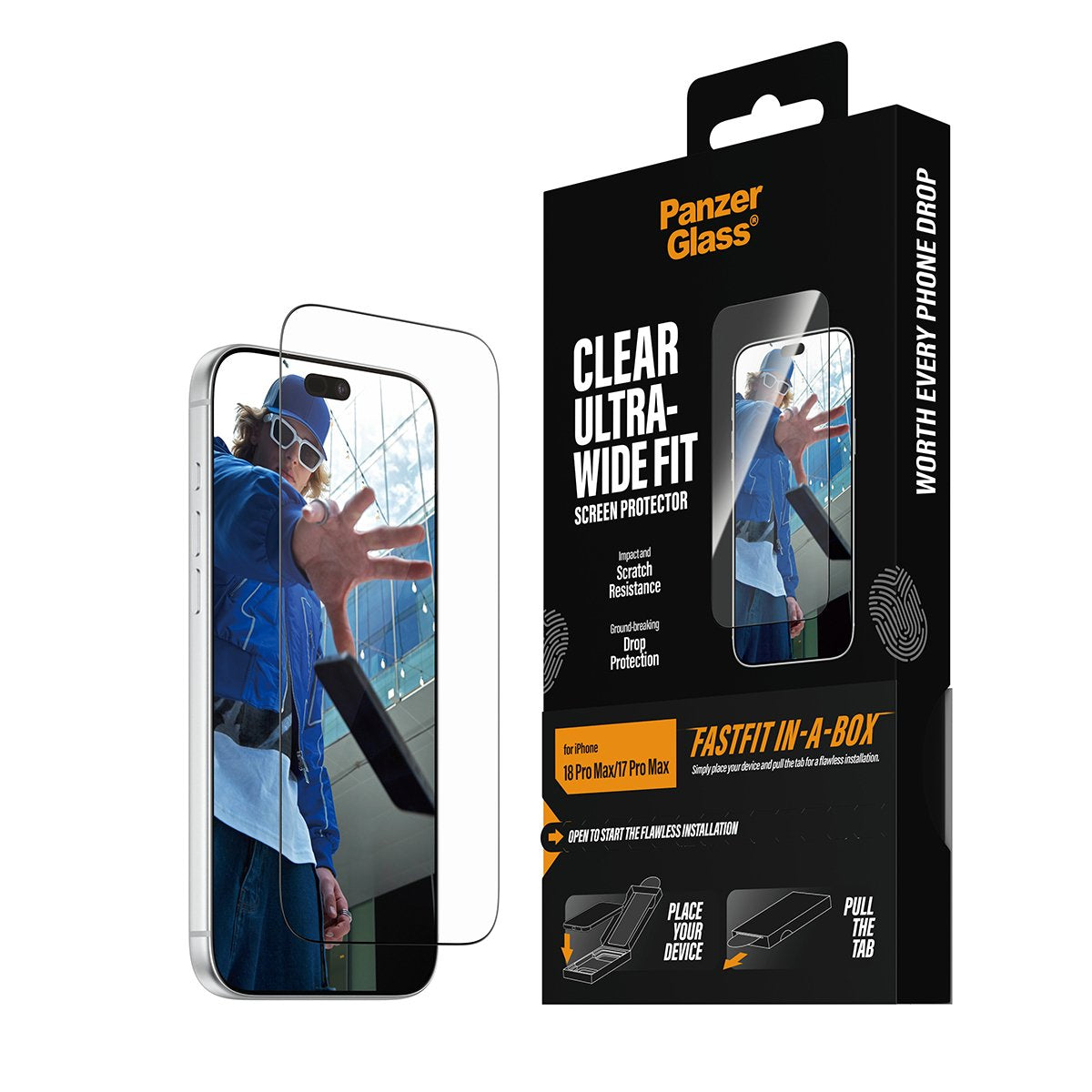 Panzerglass Displays. Ip 17/18 Pro Max Ultra Wide Fastfit Box