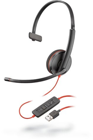 Poly Blackwire C3210 Auriculares Diadema Negro, Rojo