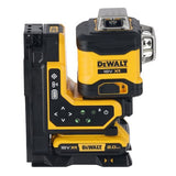 Dewalt Láser Multilínea A Batería 3x360° Dcle34035d1, 18 Voltios, Con Control Remoto, Láser De Líneas Cruzadas Negro/Amarillo, Con Líneas Láser Verdes, Batería Xr Li-Ion 2.0ah, Caja T-Stak Dcle34035d1-Qw