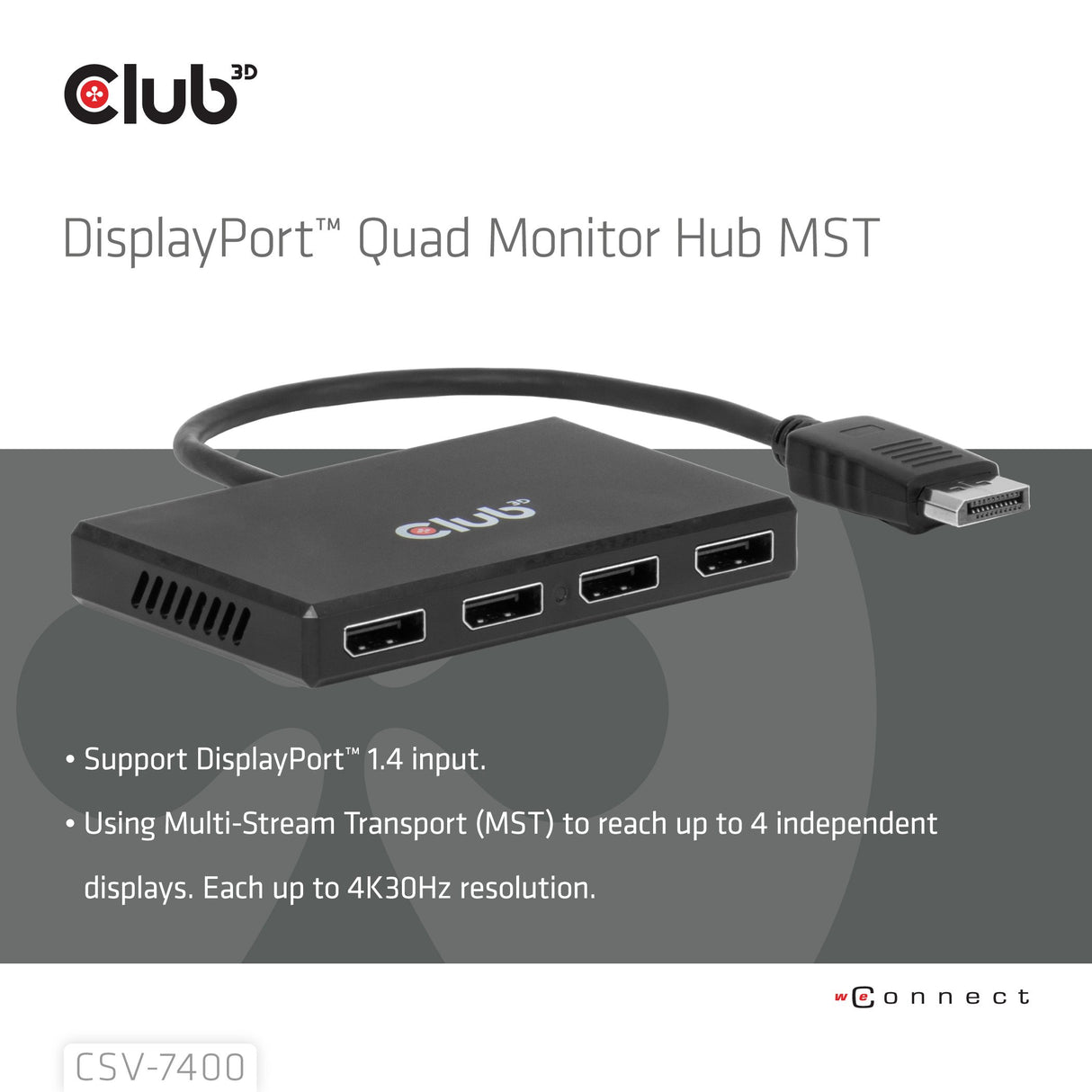 EAN 8719214473679 - CLUB3D CSV-7400 divisor de video 4x DisplayPort imagen 4