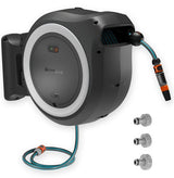 Portamangueras De Pared A Batería Gardena Powerroll Xl 18v P4a Solo, 35 Metros, Enrollador De Manguera Gris/Blanco, Sin Batería Ni Cargador, Power For All Alliance 18642-55