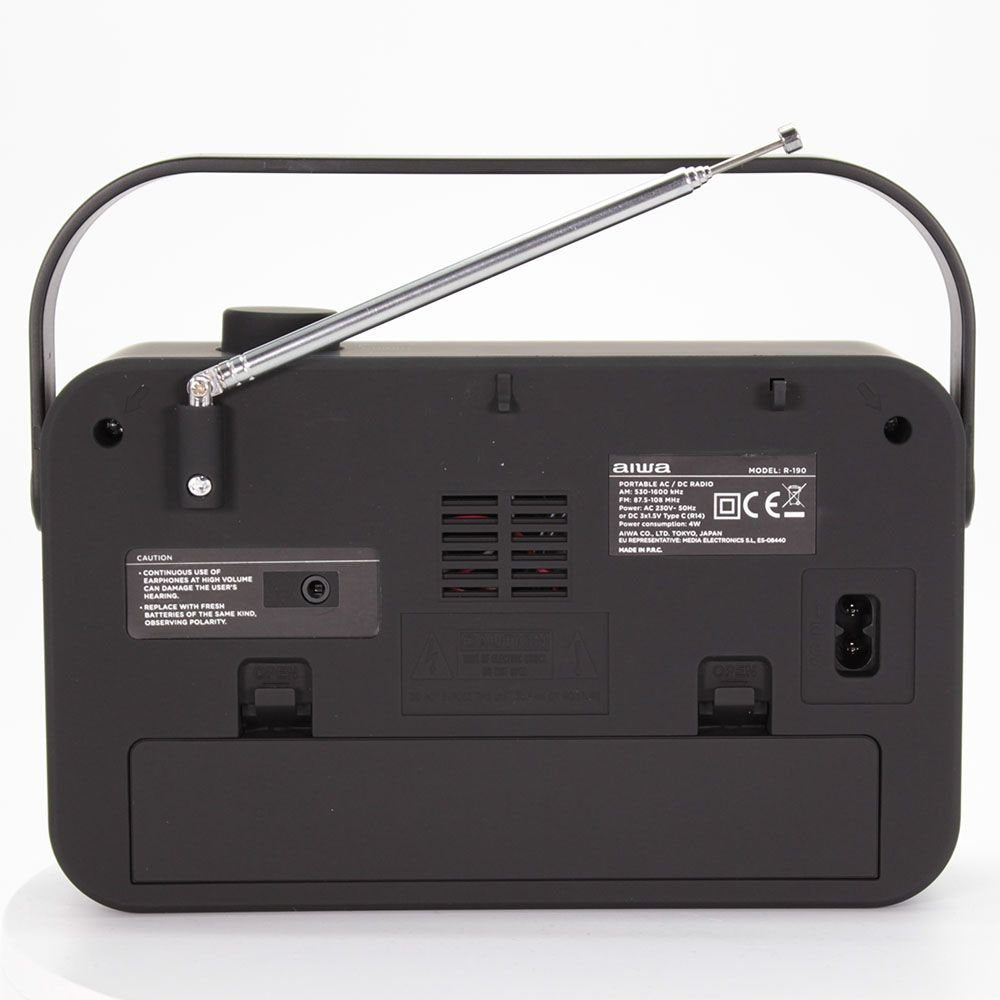 Radio Portatil Aiwa R-190bw Blanco Am/Fm/Altavoz 3 /Aux In/Asa/Antena Telescopica R-190bw