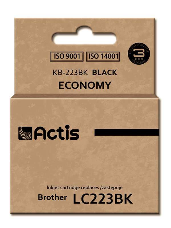 Tinta Actis Kb-223bk (Reemplazo De Brother Lc223bk - Estándar - 16 Ml - Negra)