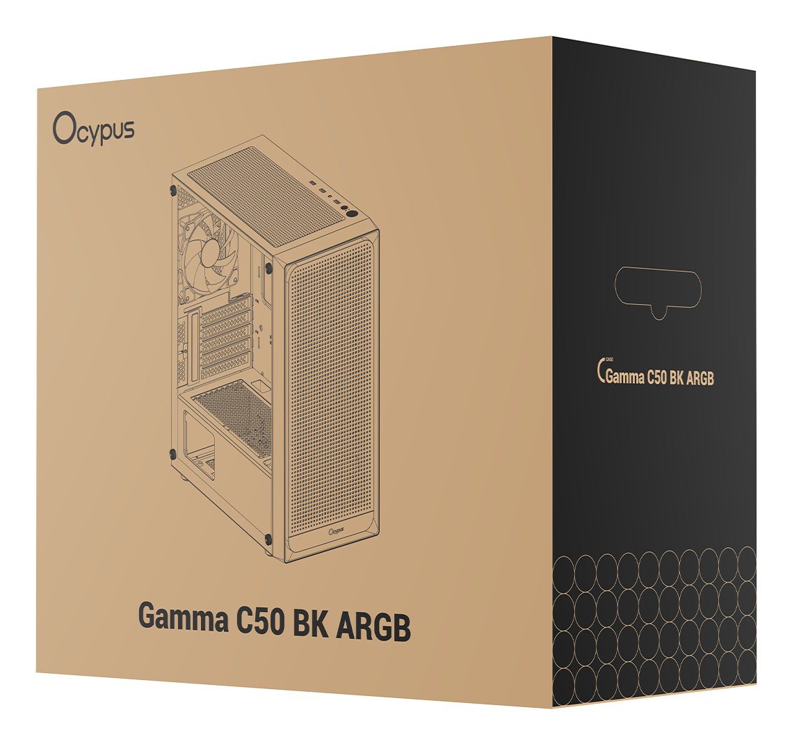 Ocypus Gamma C50 Argb (Negro, Tempered Glass) Gamma-C50-Bkg400xx-Gl