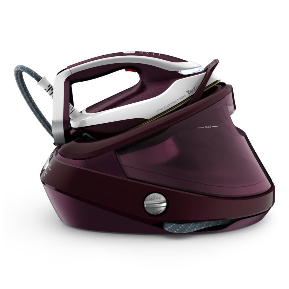 Estación Plancha  Tefal Pro Express Vision Gv9810e0  Al Vapor 3000 W 1,1 L Durilium Airglide Autoclean Soleplate Rojo, Blanco, Estación De Planchado A Vapor Berenjena/Blanco, 3000 W, 680 G/Min, Durilium Airglide Autoclean Soleplate, 8,3 Bar