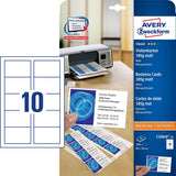 Avery Zweckform Visitenkarten C32010-25 Mate Blanco 200 G Qm, 250 Unidades