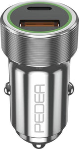 Pedea 20w Usb-C (Pd) Kfz-Schnellcargador 12 24v - 2-Ports Mehrfach Handy-Cargador Mit Usb-C Und Usb-A, Silber