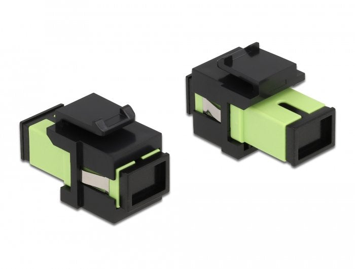 Keystone Modul Sc Simplex Buchse Zu Sc Simplex Buchse Lindgrün   Schwarz