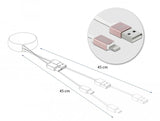 Delock Usb Aufrollcable Typ-A Zu Lightning Weiss   Rosé