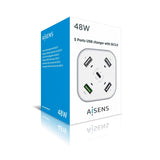 EAN 8436574705720 - AISENS ASCH-5PQC-W cargador de dispositivo móvil Universal Corriente alterna Carga rápida Interior imagen 6