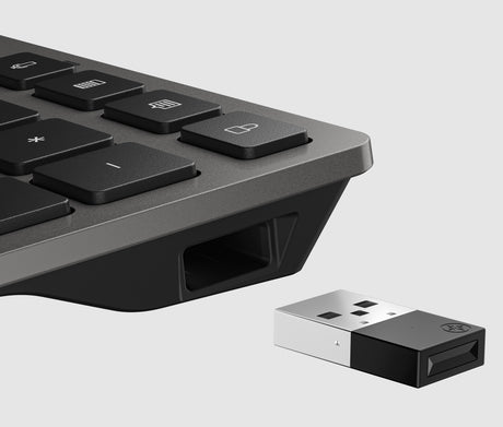 EAN 0198122141197 - HP 725 Multi-Device Rechargeable Wireless Keyboard teclado Hogar / Oficina RF Wireless + Bluetooth Gris imagen 3