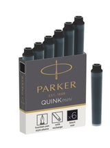 Parker Recambio Cartucho De Tinta Corto Quink Mini Negro -6u-