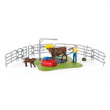 Schleich Figura De Minijuego De La Estación De Lavado De Vacas De Farm World 42529